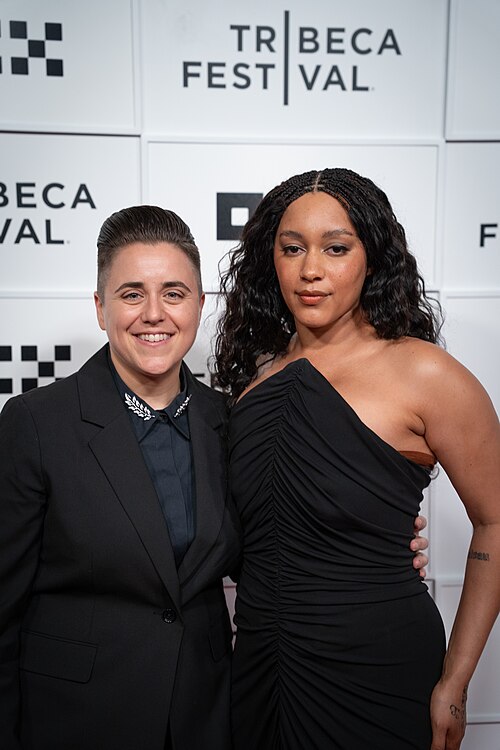 Viridiana Lieberman (L) (director, producer) and Quinn Whitney Wilson (director) at the premiere of JEAN-MICHEL at Tribeca Film Festival 2026.