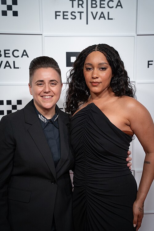 Viridiana Lieberman (L) (director, producer) and Quinn Whitney Wilson (director) at the premiere of JEAN-MICHEL at Tribeca Film Festival 2026.