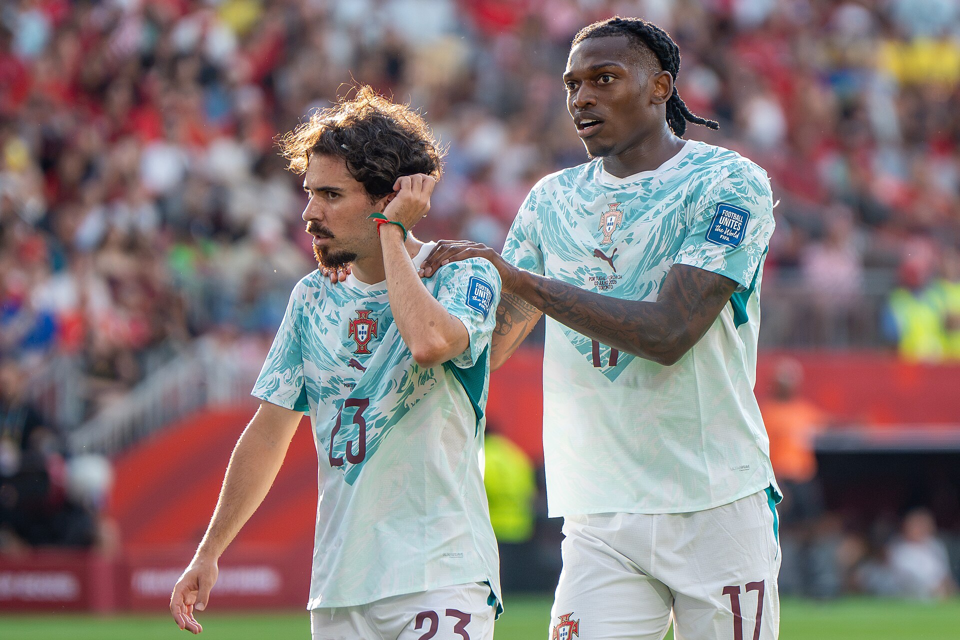 Vitinha Rafael Leao during Croatia v Portugal on 2 July 2026 at the 2026 FIFA World Cup