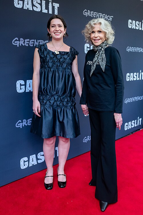 Viva Vadim (Jane Fonda's granddaughter) and Jane Fonda attend the NY premiere of "Gaslit" at IFC Center