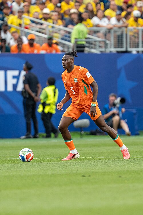 Wilfried Singo during Côte d'Ivoire v Ecuador on 14 June 2026 at the 2026 FIFA World Cup