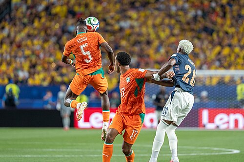 Wilfried Singo during Côte d'Ivoire v Ecuador on 14 June 2026 at the 2026 FIFA World Cup