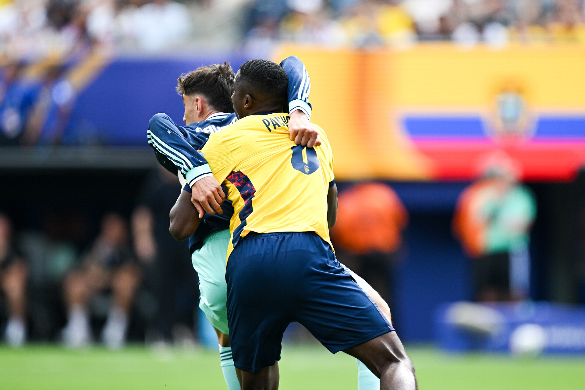 EAST RUTHERFORD, UNITED STATES - June 25: Kai Havertz #7 of Germany is in action against Willian Pacho #6 of Ecuador during the FIFA World Cup 2026 Group E match between Ecuador  and  Germany on June 25, 2026 MetLife Stadium, East Rutherford, New Jersey