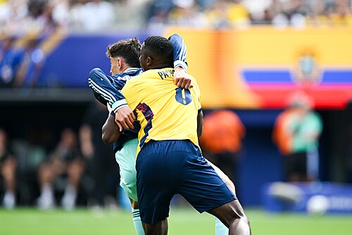 EAST RUTHERFORD, UNITED STATES - June 25: Kai Havertz #7 of Germany is in action against Willian Pacho #6 of Ecuador during the FIFA World Cup 2026 Group E match between Ecuador  and  Germany on June 25, 2026 MetLife Stadium, East Rutherford, New Jersey