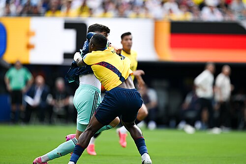 EAST RUTHERFORD, UNITED STATES - June 25: Kai Havertz #7 of Germany is in action against Willian Pacho #6 of Ecuador during the FIFA World Cup 2026 Group E match between Ecuador  and  Germany on June 25, 2026 MetLife Stadium, East Rutherford, New Jersey