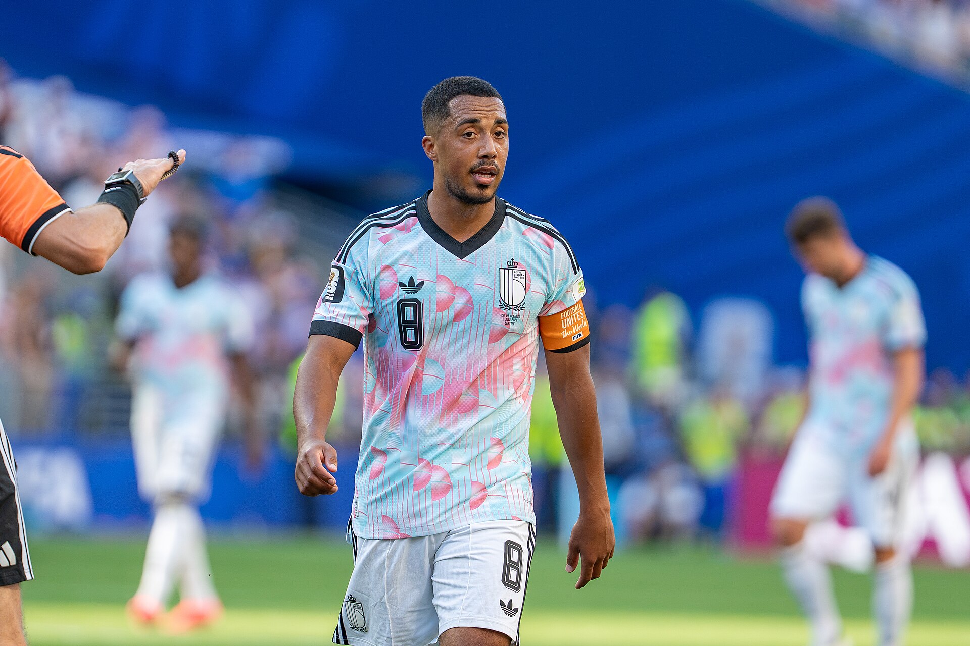Youri Tielemans during Belgium v United States at the 2026 FIFA World Cup