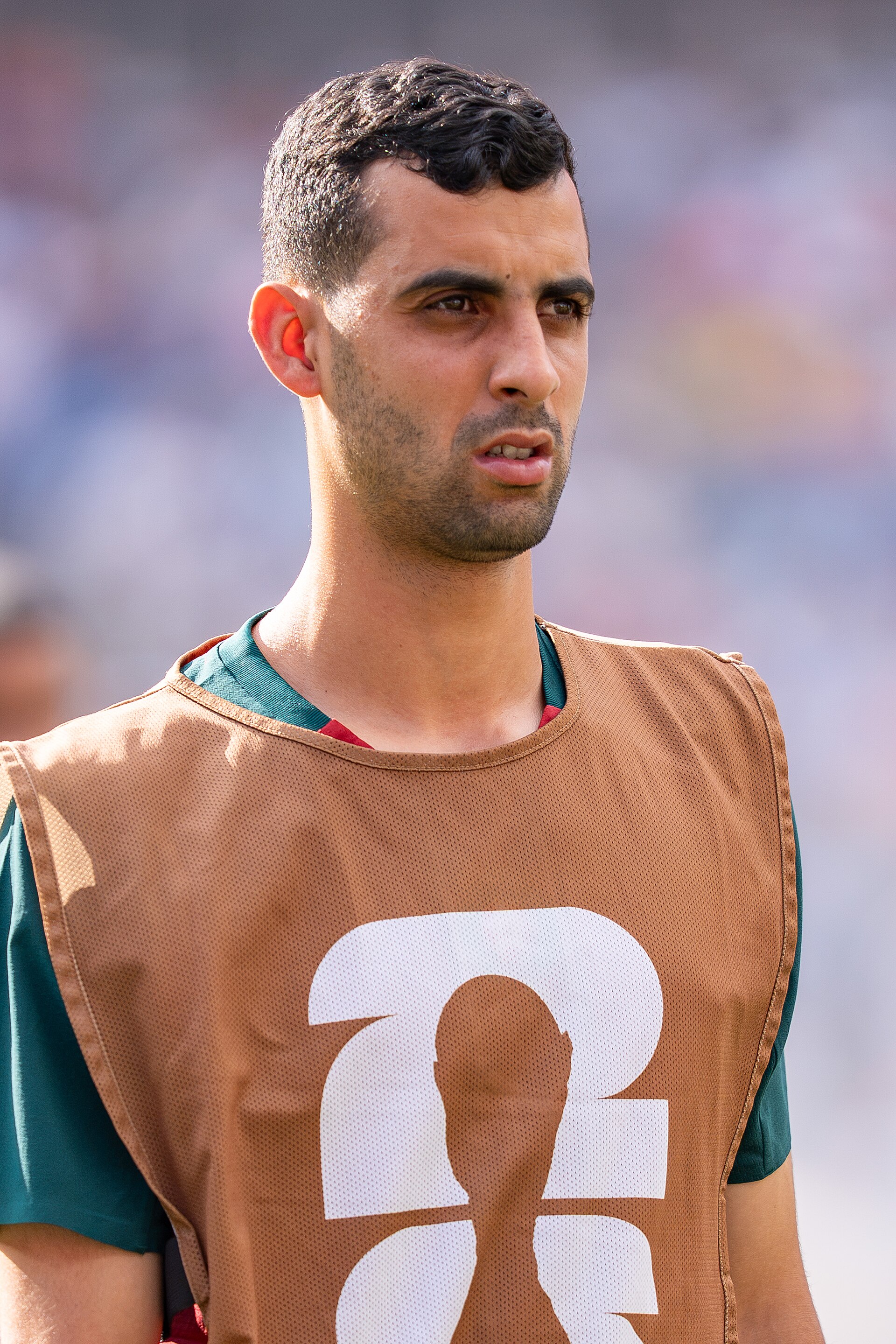 Youssef Belammari during France v Morocco at the 2026 FIFA World Cup