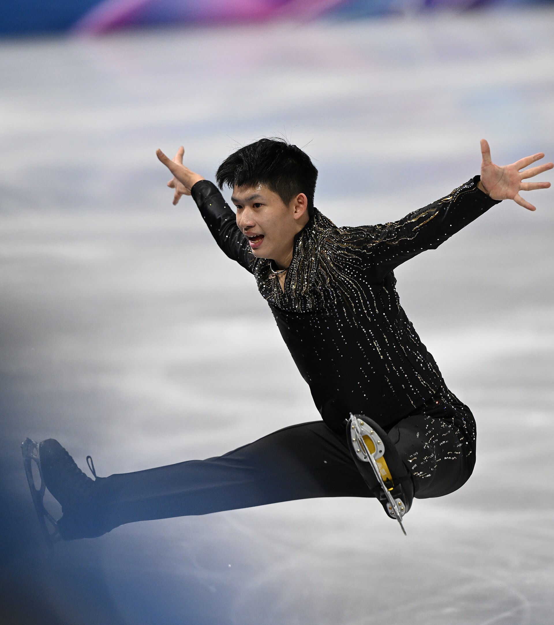 MILAN, ITALY - 13 FEBRUARY 2026: Yu-Hsiang LI of Chinese Taipei competes during the Figure Skating Men Single Skating Free Skating at the Olympic Winter Games Milano Cortina 2026  Milano Ice Skating Arena on February 13, 2026 in Milan, Italy