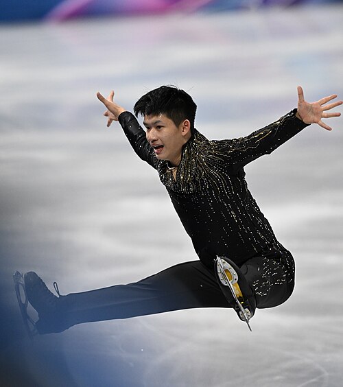 MILAN, ITALY - 13 FEBRUARY 2026: Yu-Hsiang LI of Chinese Taipei competes during the Figure Skating Men Single Skating Free Skating at the Olympic Winter Games Milano Cortina 2026  Milano Ice Skating Arena on February 13, 2026 in Milan, Italy