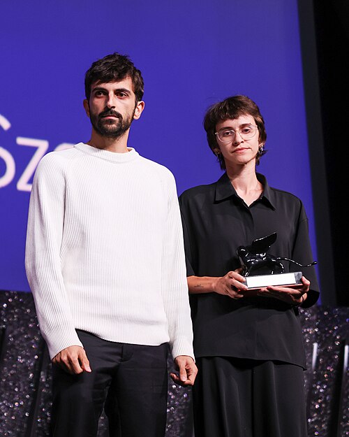 Yuval Abraham and Rachel Szor with the Special Jury Prize for ‘Naza’ during the closing ceremony of the Venice International Film Festival 83
