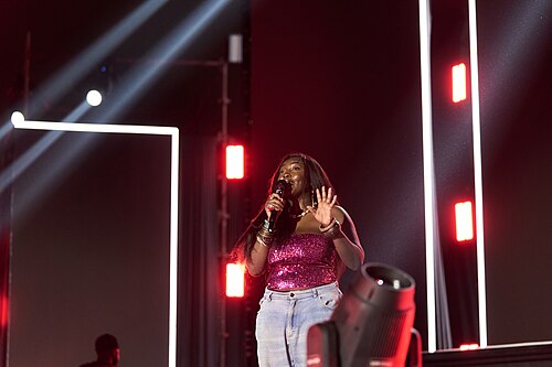 Music performance at Zaama Disco Concert in Accra, Ghana.