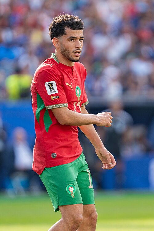 Zakaria El Ouahdi during France v Morocco at the 2026 FIFA World Cup