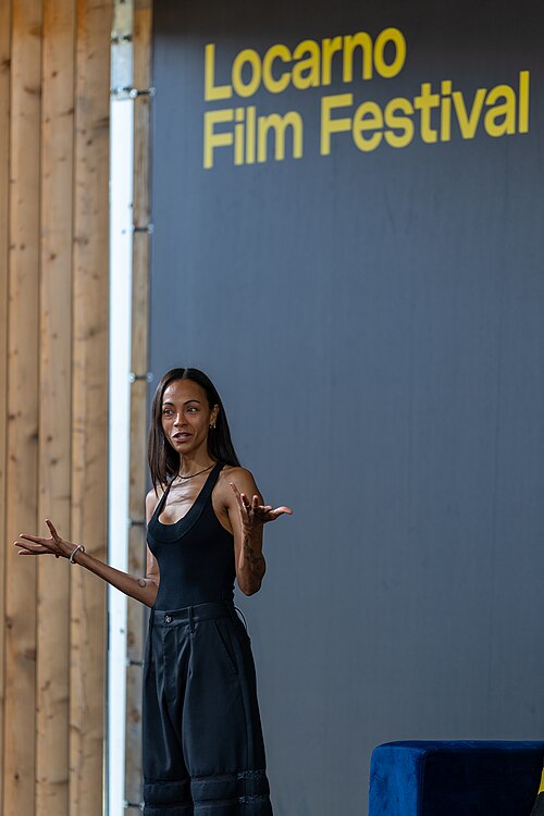 Zoe Saldaña gives a talk at the 2026 Locarno Film Festival